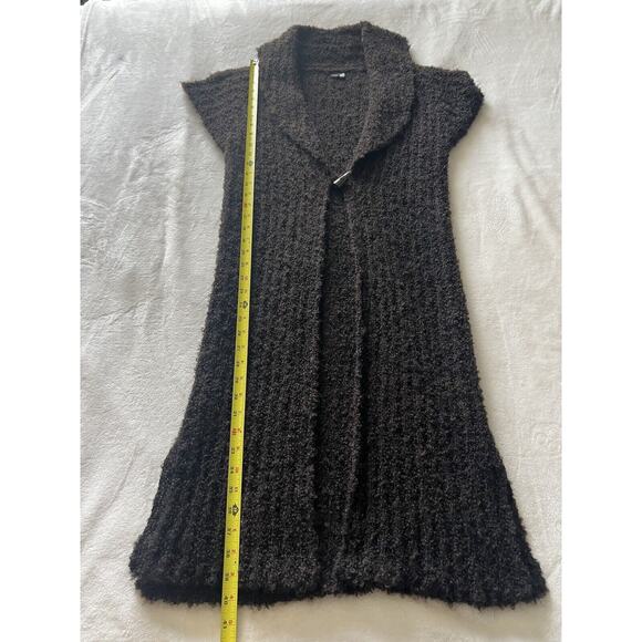 Tabask Handmade Peruvian Alpaca Wool Blend Knit Brown Long Cardigan Sweater Sz S - Picture 13 of 16